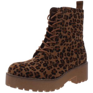 Mazzy Plateau-Schnürstiefel mit Animal-Print