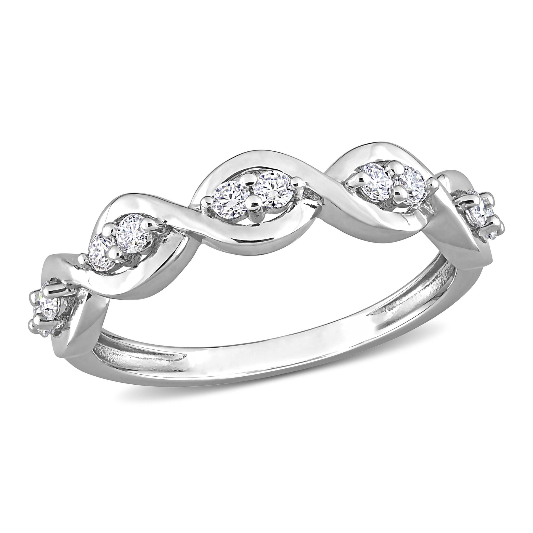 Mimi & Max 1/4ct DEW erstellt Moissanite Anniversary Ring in Sterling Silber