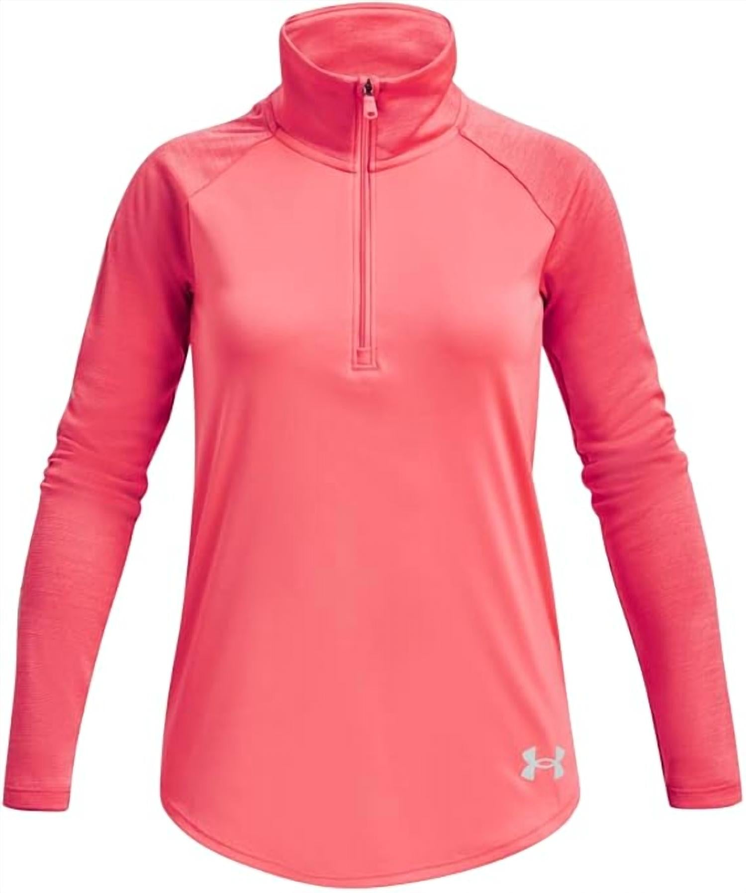 Mädchen Tech Graphic Half Zip Top im Blitz Rot/Fuse Petrol