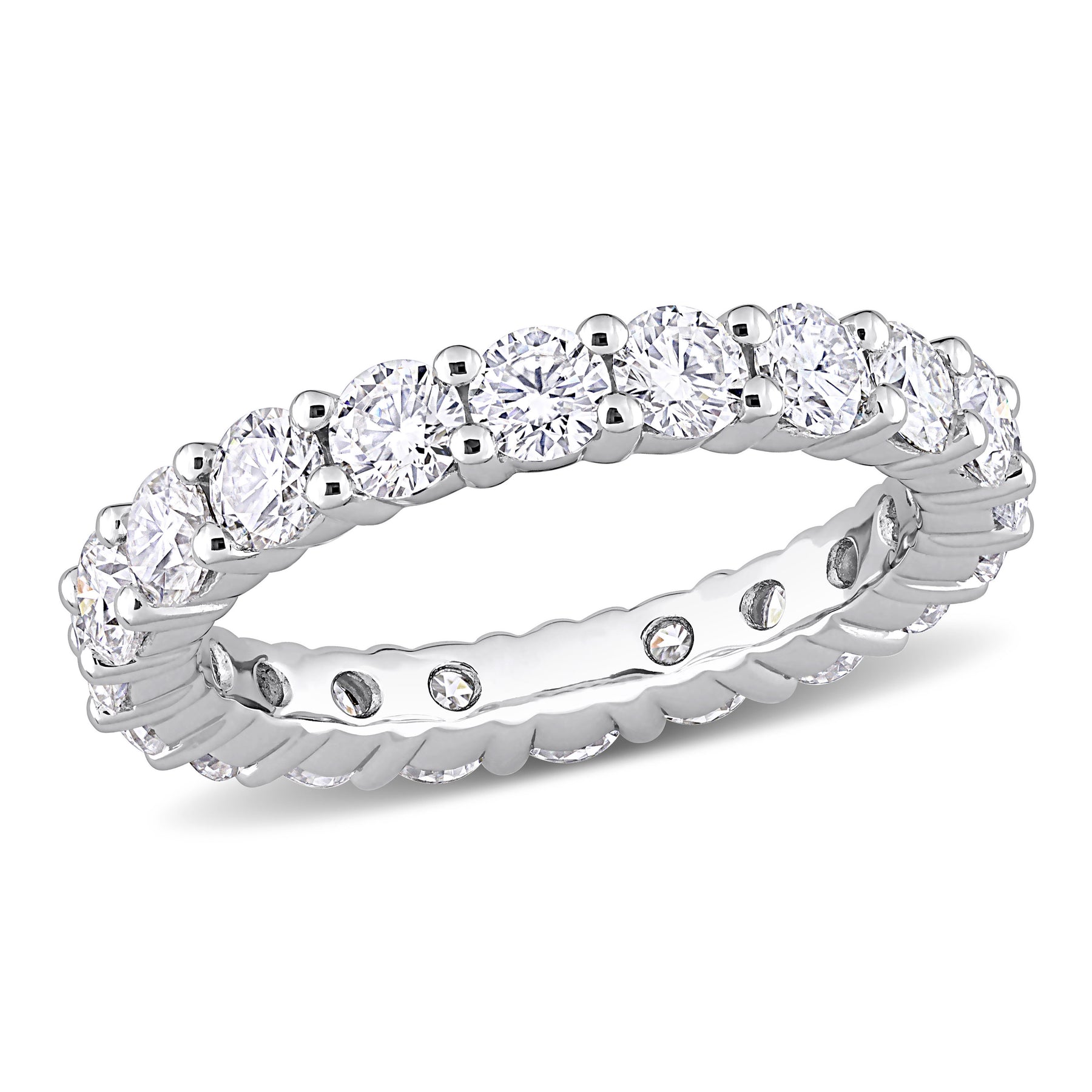 Mimi & Max 2 1/2ct DEW erstellt Moissanit Ewigkeit Band in Sterling Silber