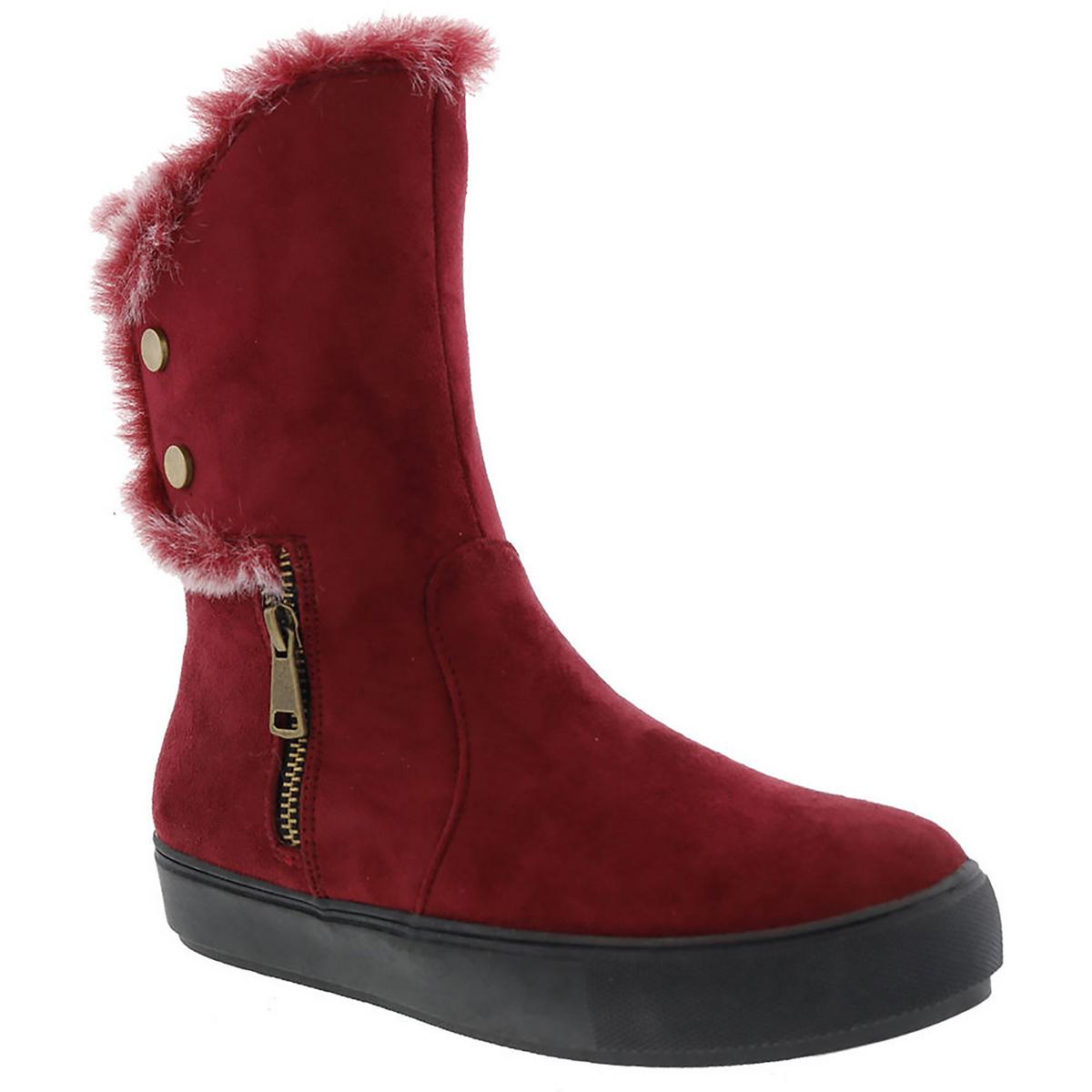 Pelzige Kunstpelz Reißverschluss Winter & Schneestiefel