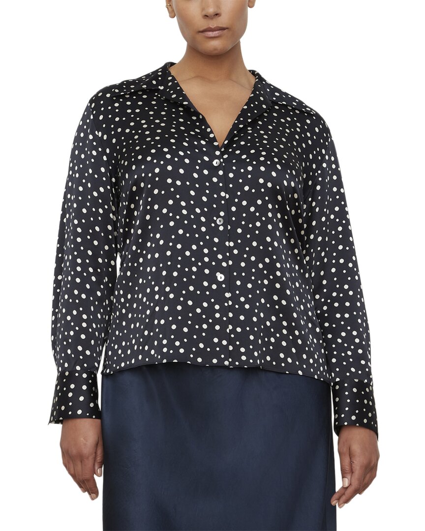 Vince Plus Tossed Dot Einsteckkragen Seidenbluse