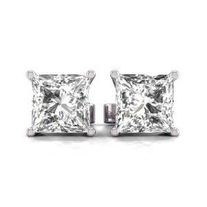 Diana M Lab 14KT WG 1.50ct TW LGD Prinzessin Ohrring