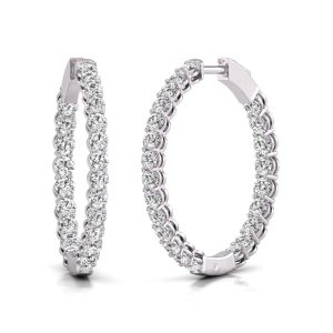 Diana M Lab 14KT WG 5CT TW rund In & Out Creole Ohrring