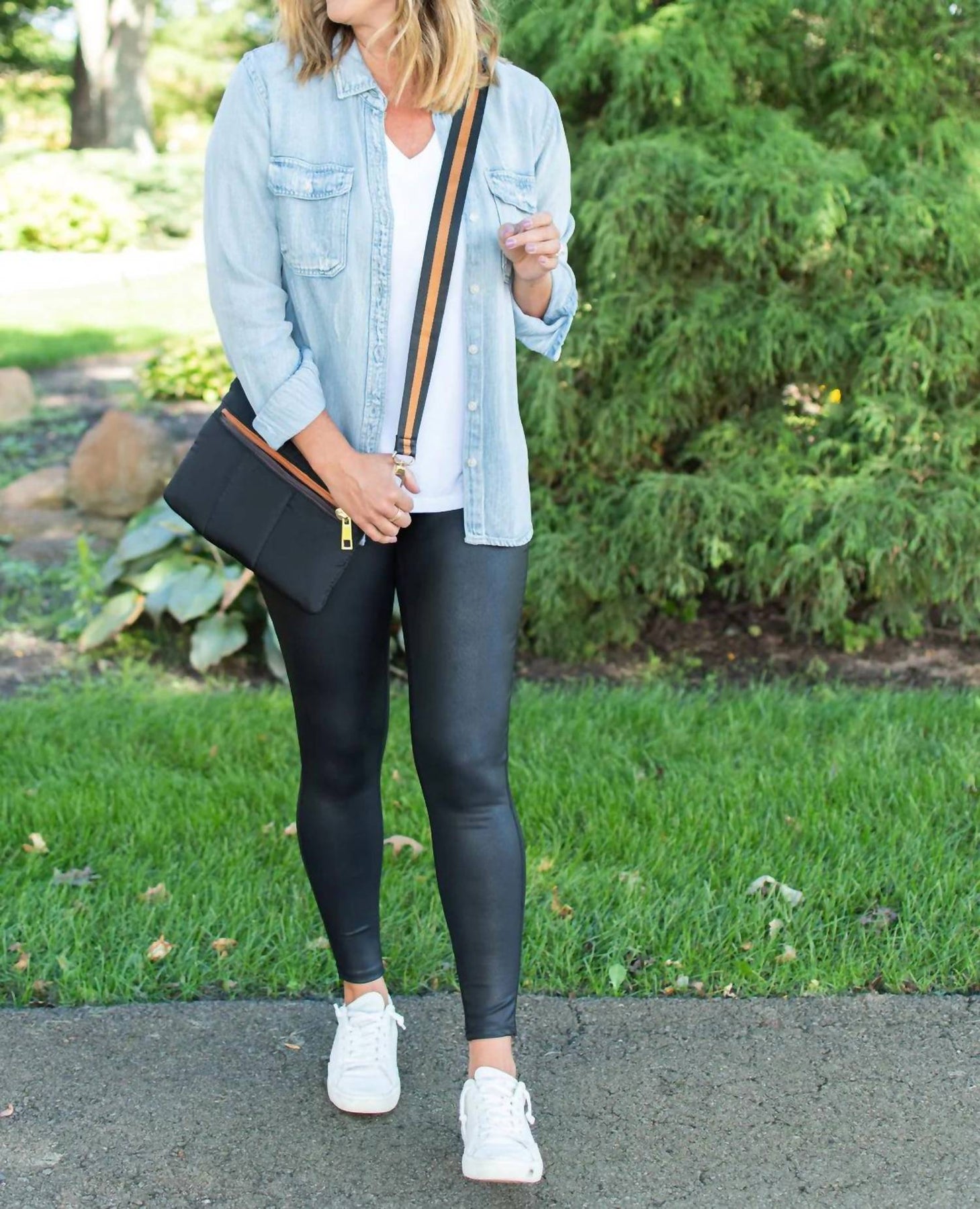 Kunstleder Leggings in Schwarz