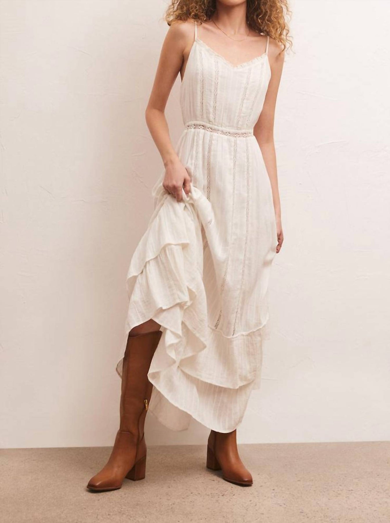 Rose Maxikleid in Weiß