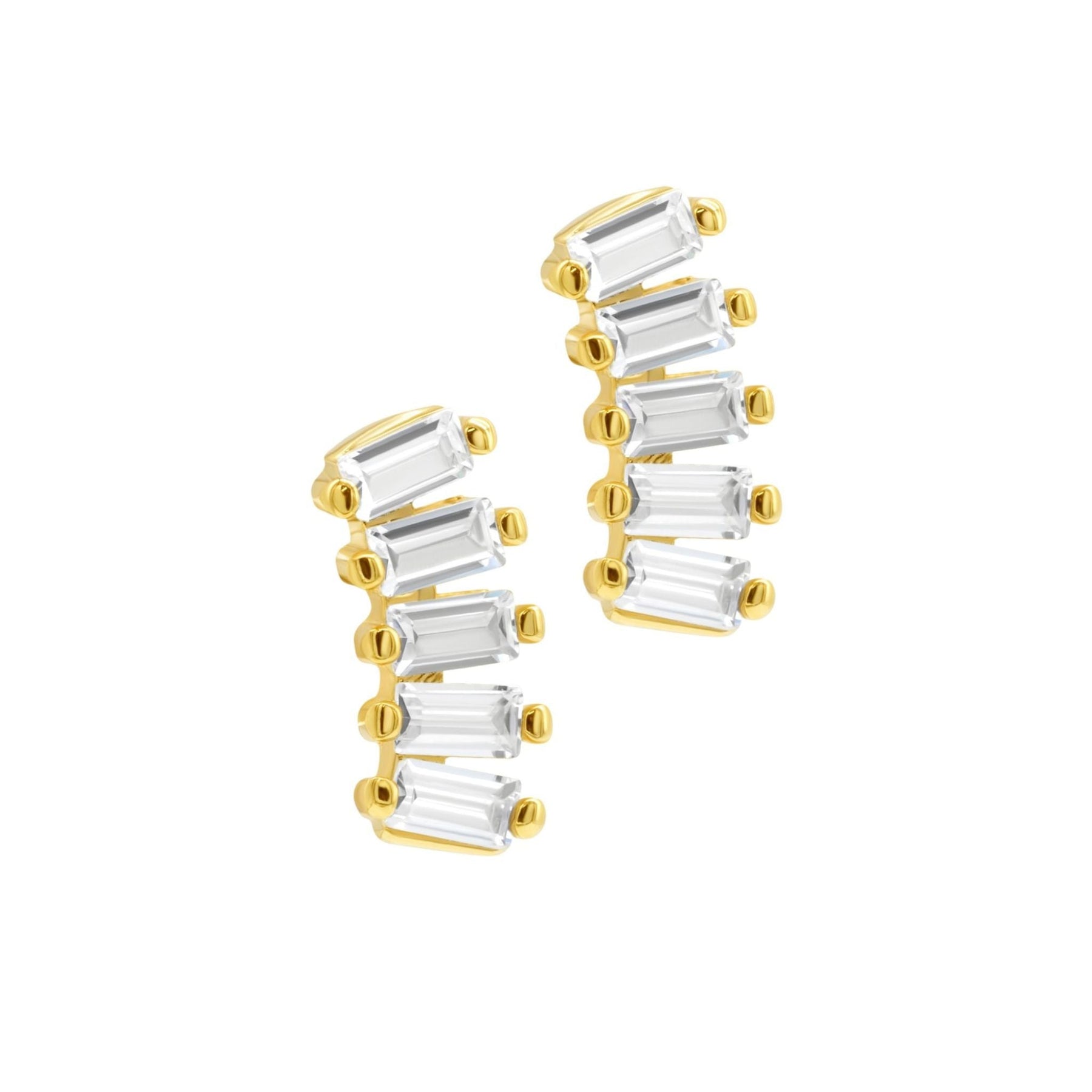 Baguette Climbing Ohrringe Gold