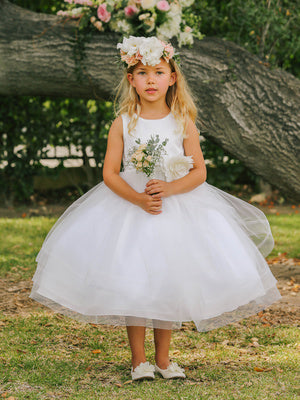 Mädchen Blumenverzierung Taille Kleid für besondere Anlässe, Größen 2-12