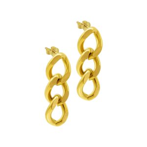 Curb Kette Ohrringe Gold