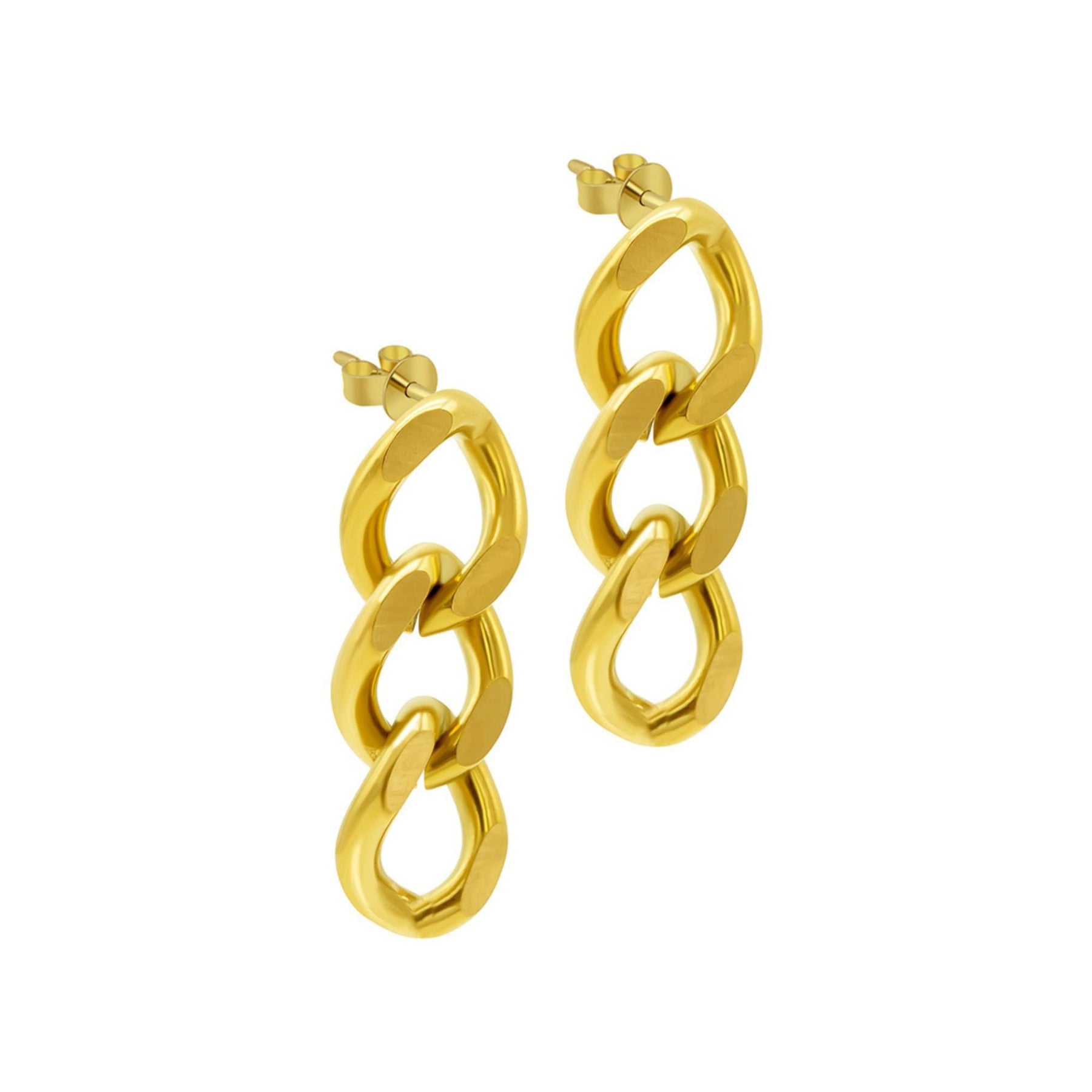 Curb Kette Ohrringe Gold
