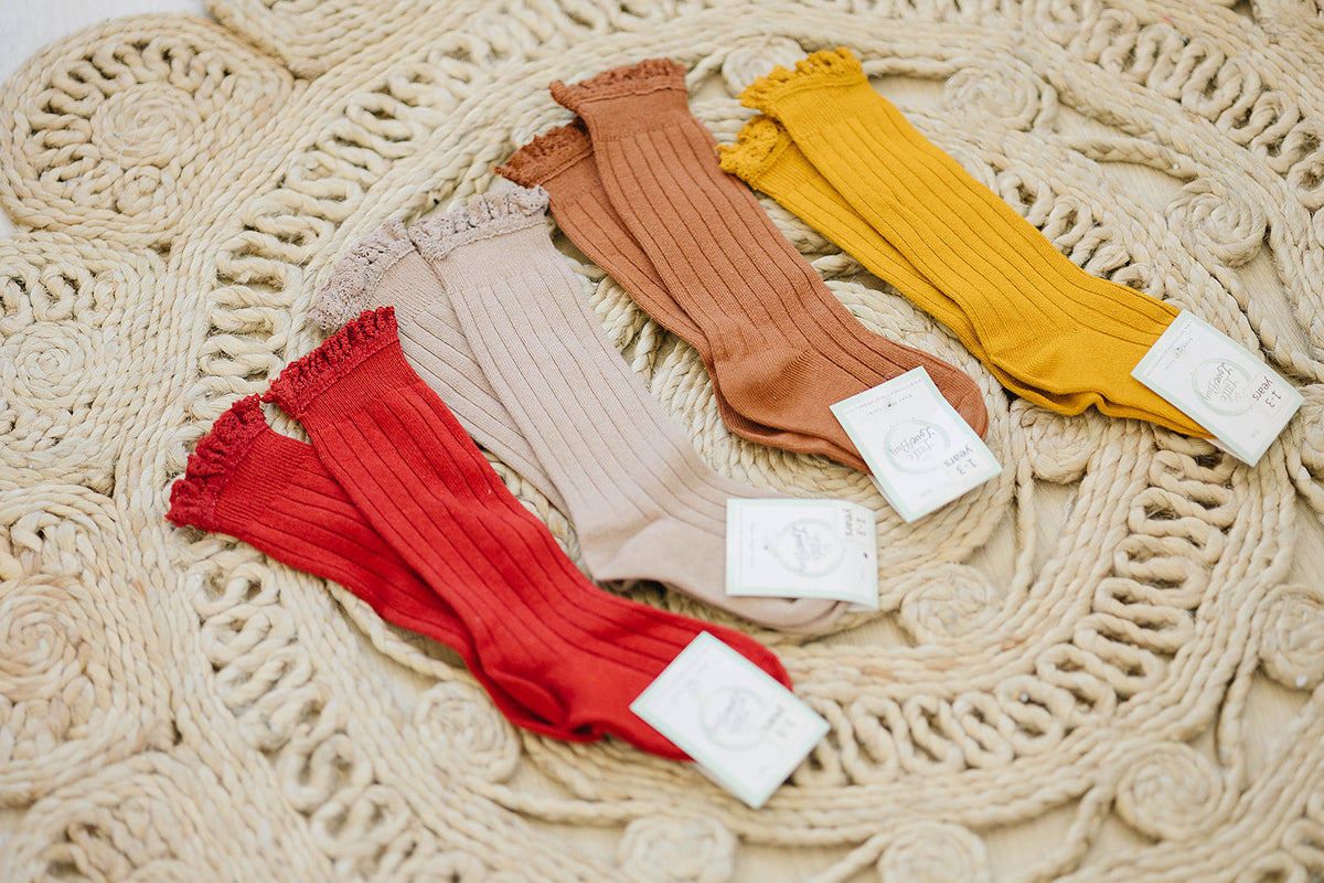 LLB Spitzenoberteil Kniehohe Socken