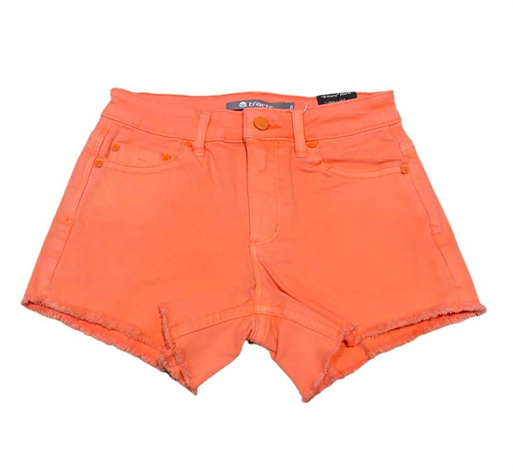 Kinder Brittany Denim Shorts in Neon Orange