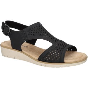Alba Damen Schnalle Kunstleder Keil Sandalen