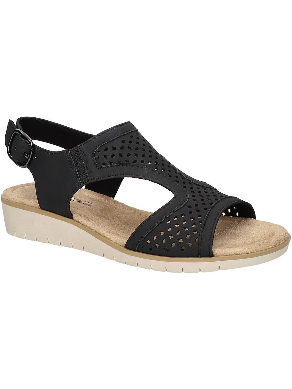 Alba Damen Schnalle Kunstleder Keil Sandalen