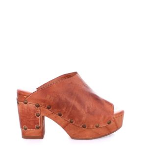 Deva Clog Flatform Ferse im Cognac Dip Dye