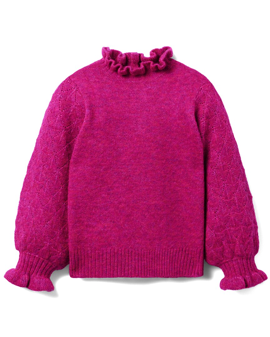 Janie and Jack Pointelle Ärmel Rüschenpullover
