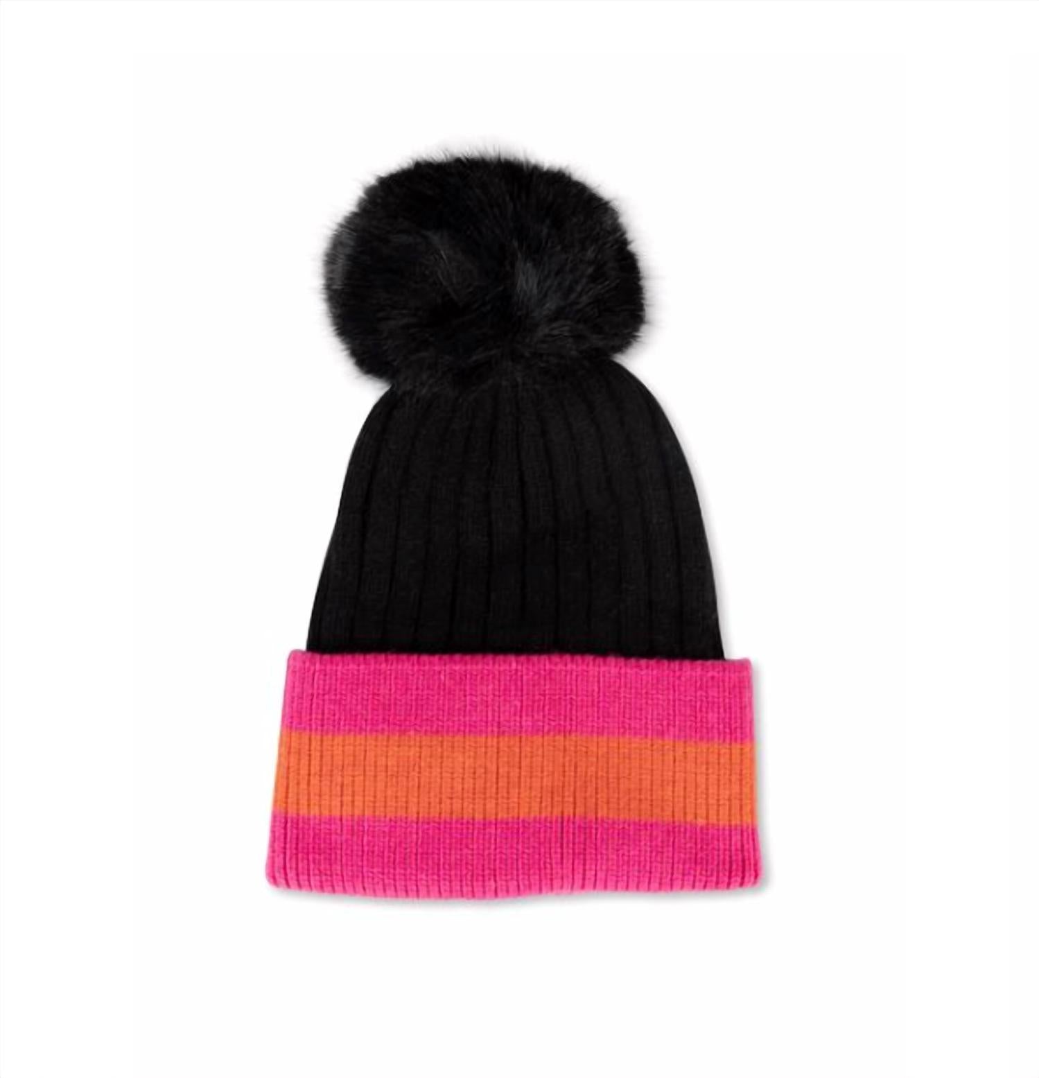 Kinder gestreiften Hut Imitat Pom Pom in Rave