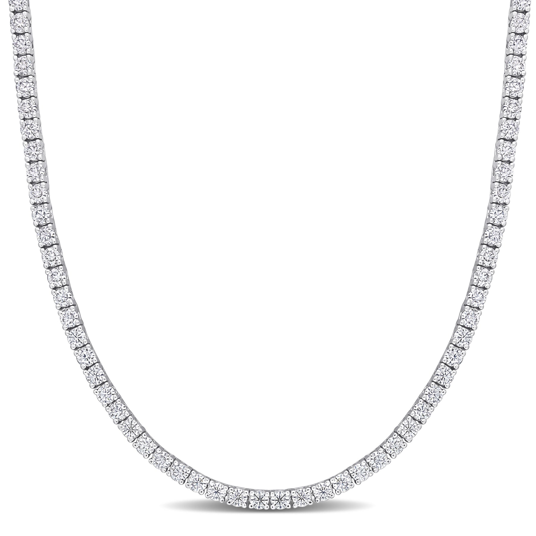 Mimi & Max 12 1/2ct DEW erstellt Moissanit Tennis Halskette in Sterling Silber