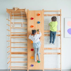 Walnuss – 9 in-1 Schwedische Leiter Wand Gym und Kletterer