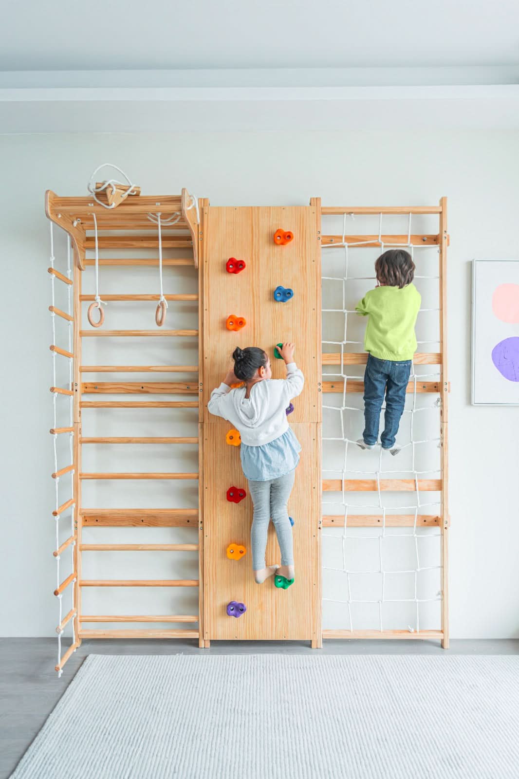 Walnuss – 9 in-1 Schwedische Leiter Wand Gym und Kletterer