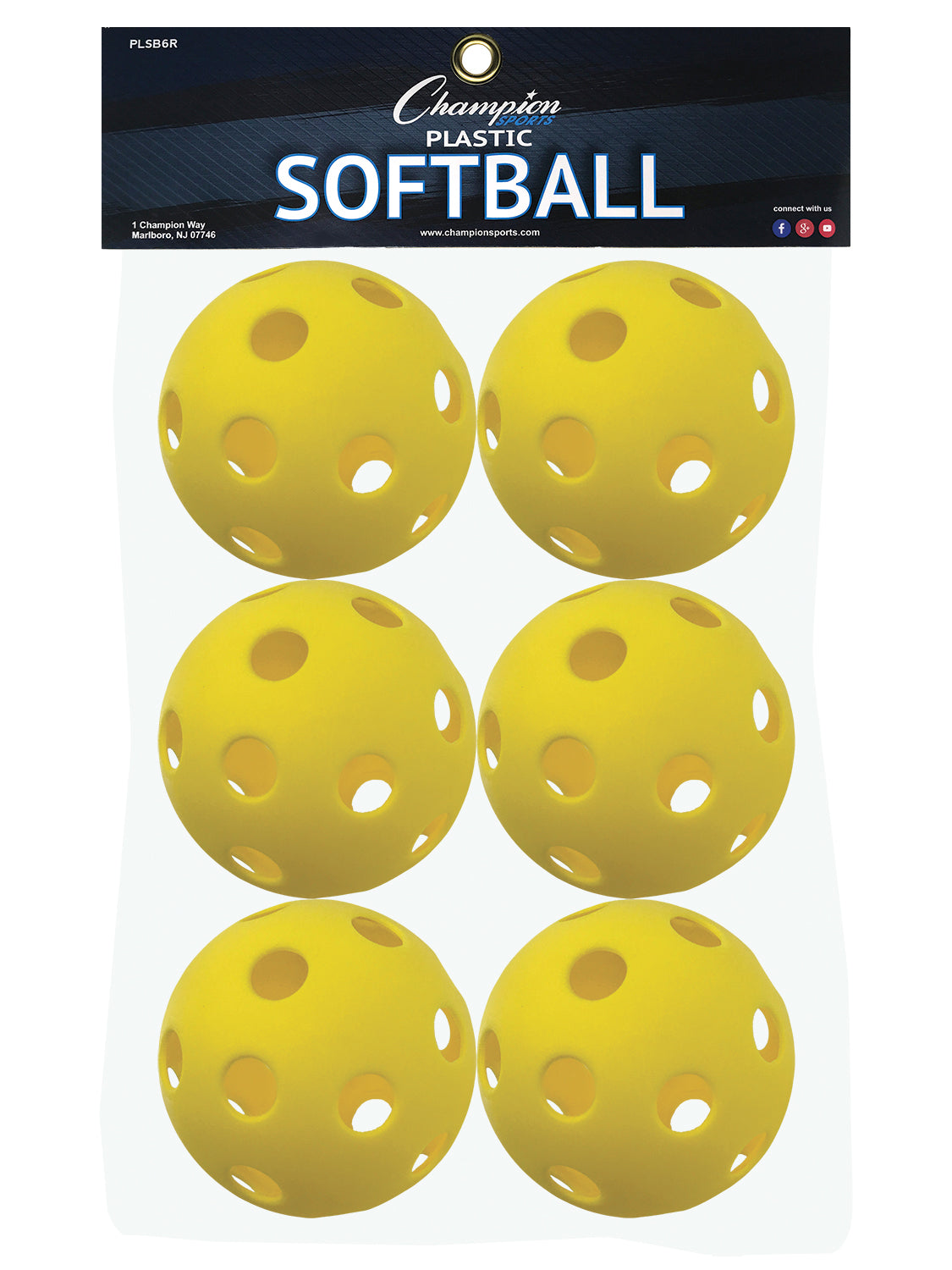 Champion Sports Kunststoff sortiert Softball Set von 6