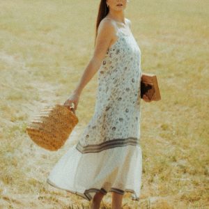 Flowy Maxikleid in schwarzen Blumen