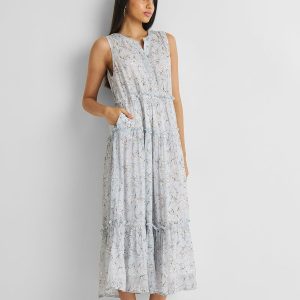 Perfect Resort Maxikleid in blauen Blumen