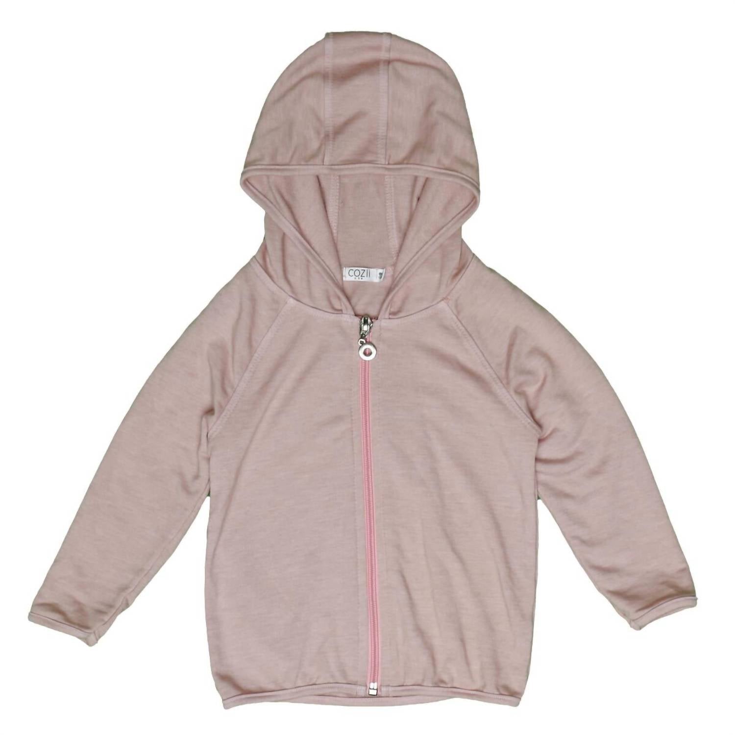 Mädchen Langarm-Reißverschluss Kapuzenpullover mit Bindung Heidekraut in Mauve
