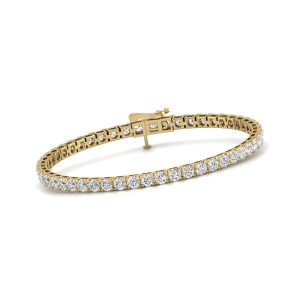 Diana M Lab 6 Karat TW Diamant Tennisarmband aus 14 Karat Gelbgold