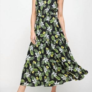 Maxi-Neckholder-Kleid in Schwarz