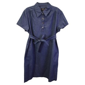 A.P.C. Minikleid mit Gürtel aus blauem Baumwoll-Denim