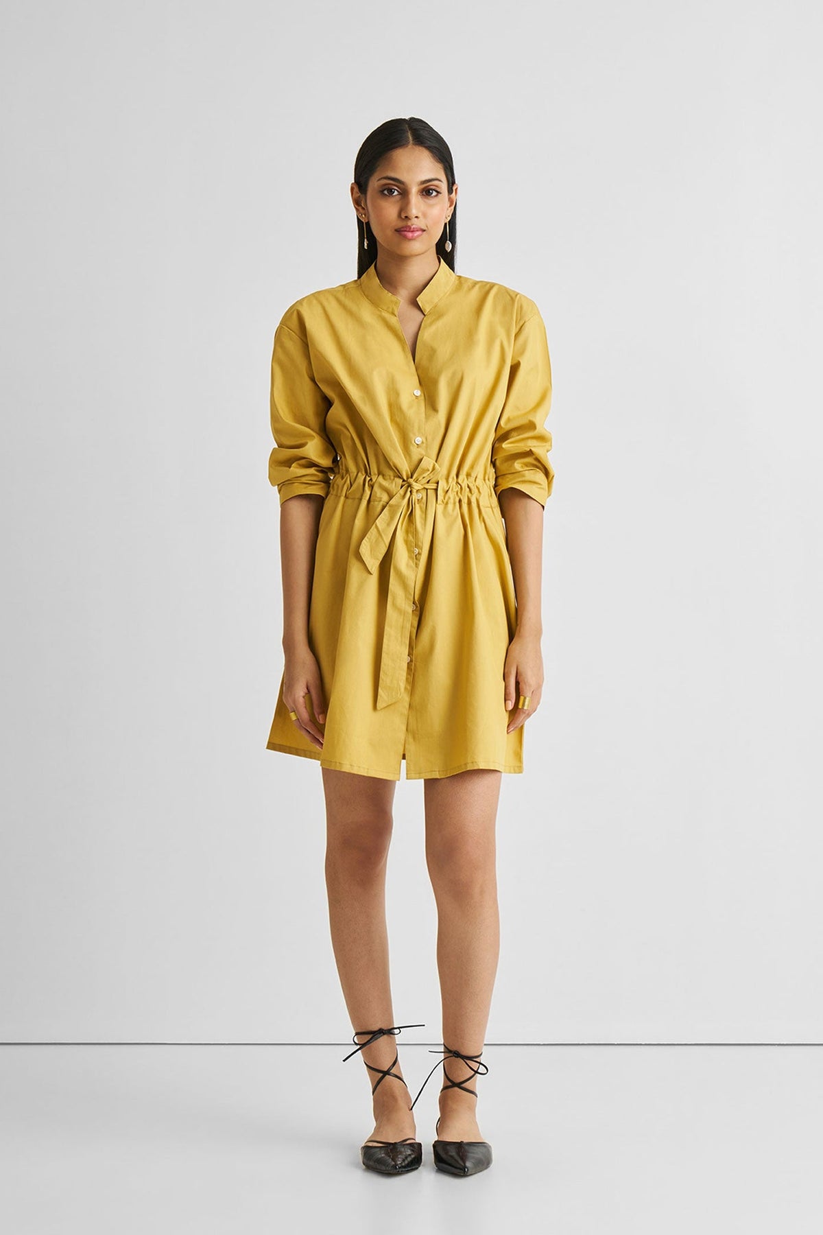 Kurze Krawatte Taille Kleid in Tuscan Sun
