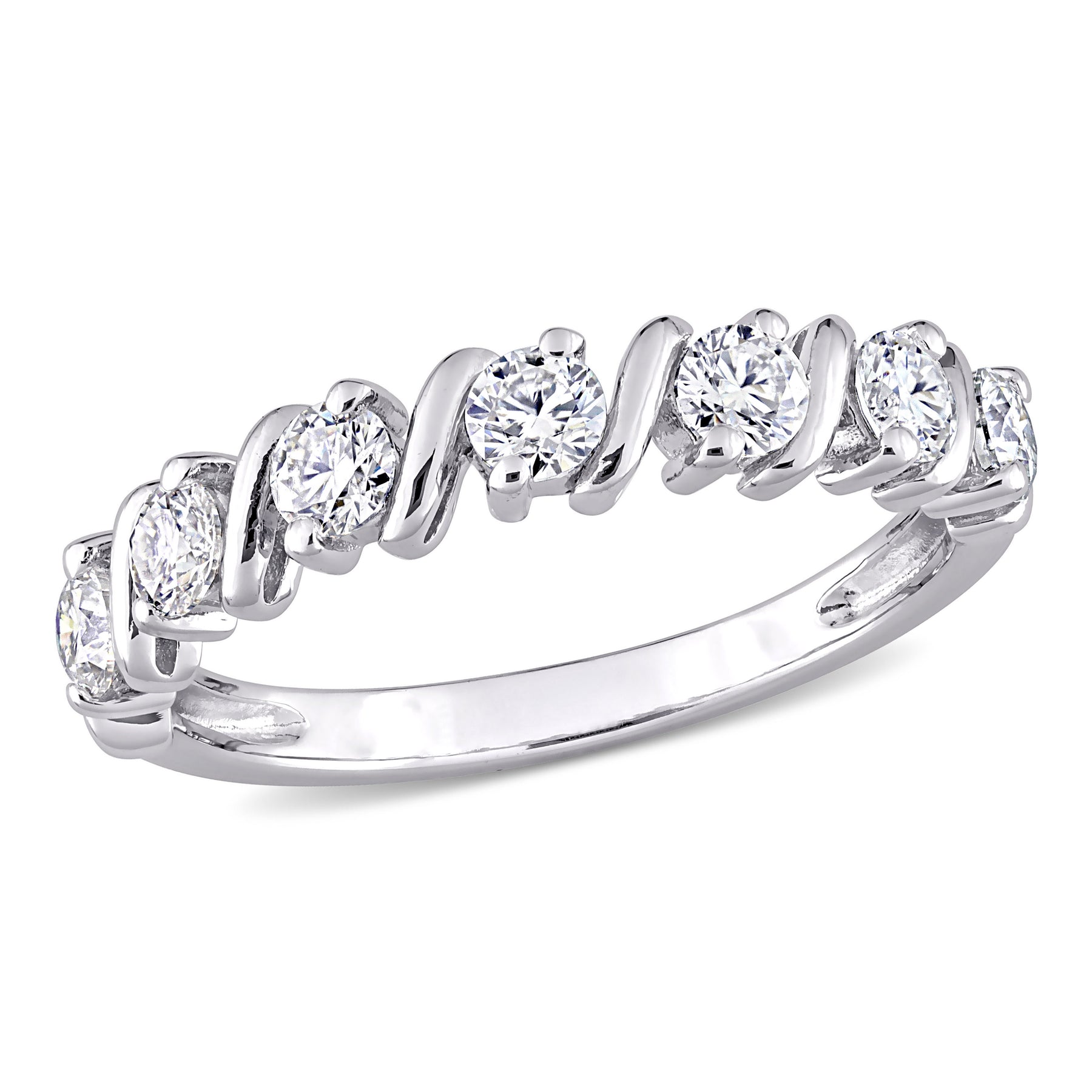 Mimi & Max 3/4ct DEW erstellt Moissanit Band in Sterling Silber