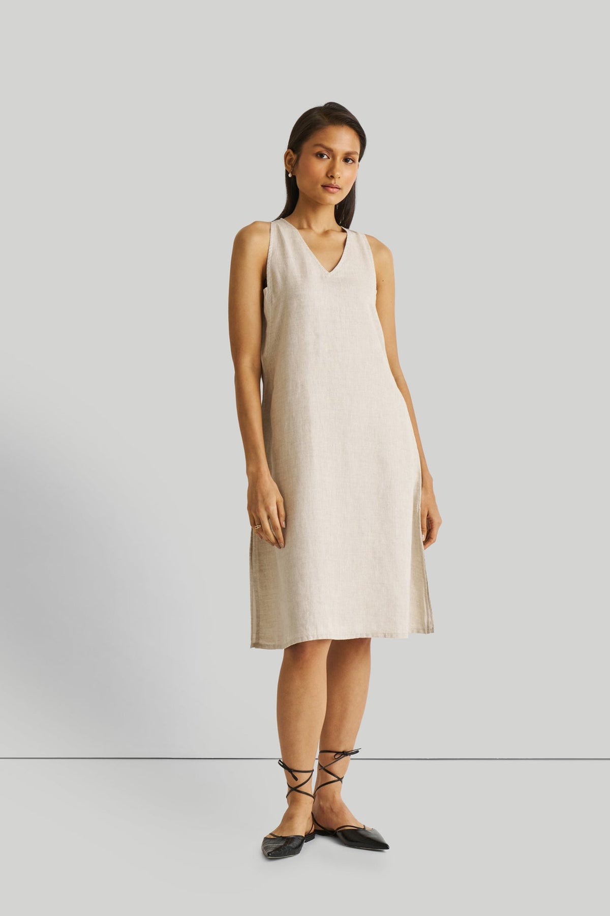 Lesen Tee Blätter Kleid in Ecru