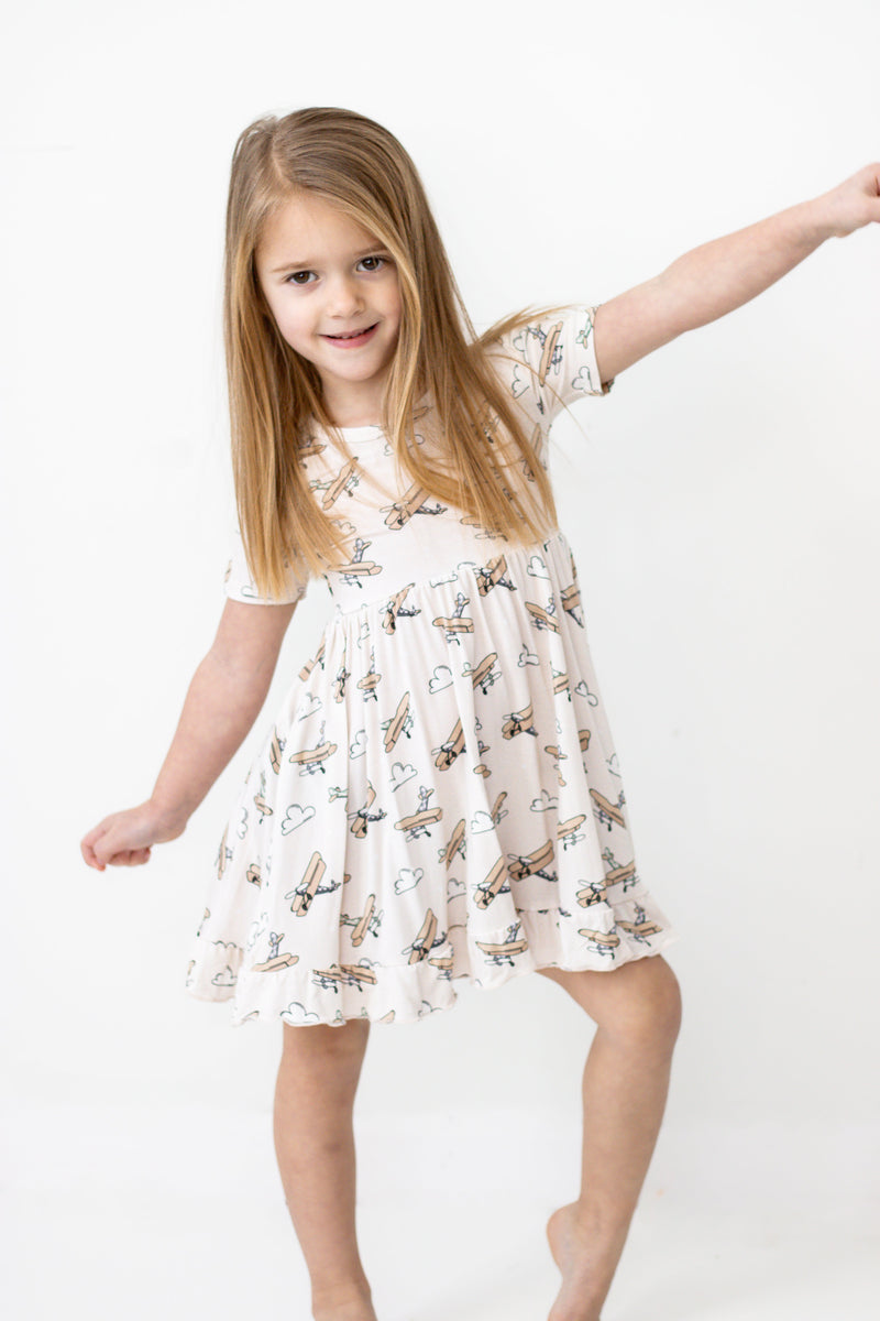 PLANE FUN DREAM Rüsche Kleid