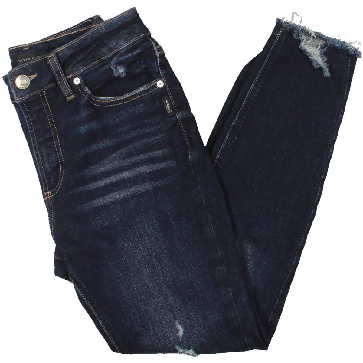 Avery Skinny Distressed hoher Bund Skinny Hosen