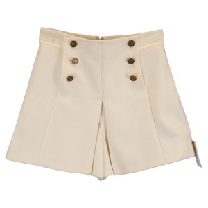 rot valentino Knopf-Detail hohe Taille Shorts aus weißer Baumwolle 7733713797180