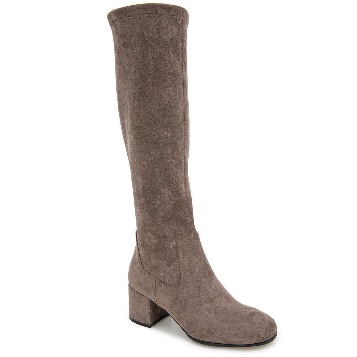 Rida Stretch Stiefel Reißverschluss Imitat Wildleder Kniehohe Stiefel