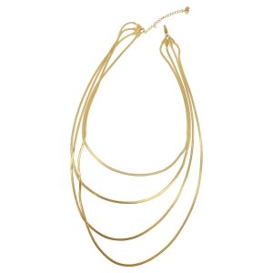 Wasserdicht 4 Herringbone mehrlagig Kette Halskette Gold
