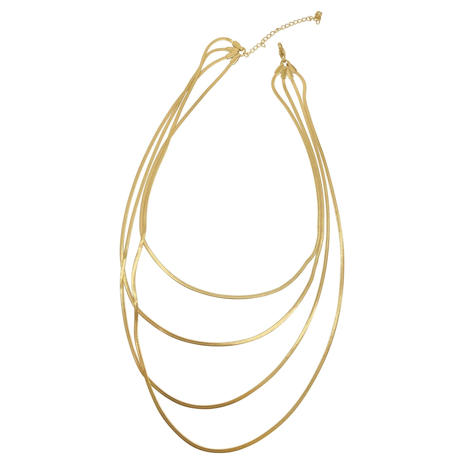 Wasserdicht 4 Herringbone mehrlagig Kette Halskette Gold