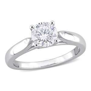 Mimi & Max 1ct DEW Created Moissanit Solitär-Verlobungsring aus Sterlingsilber