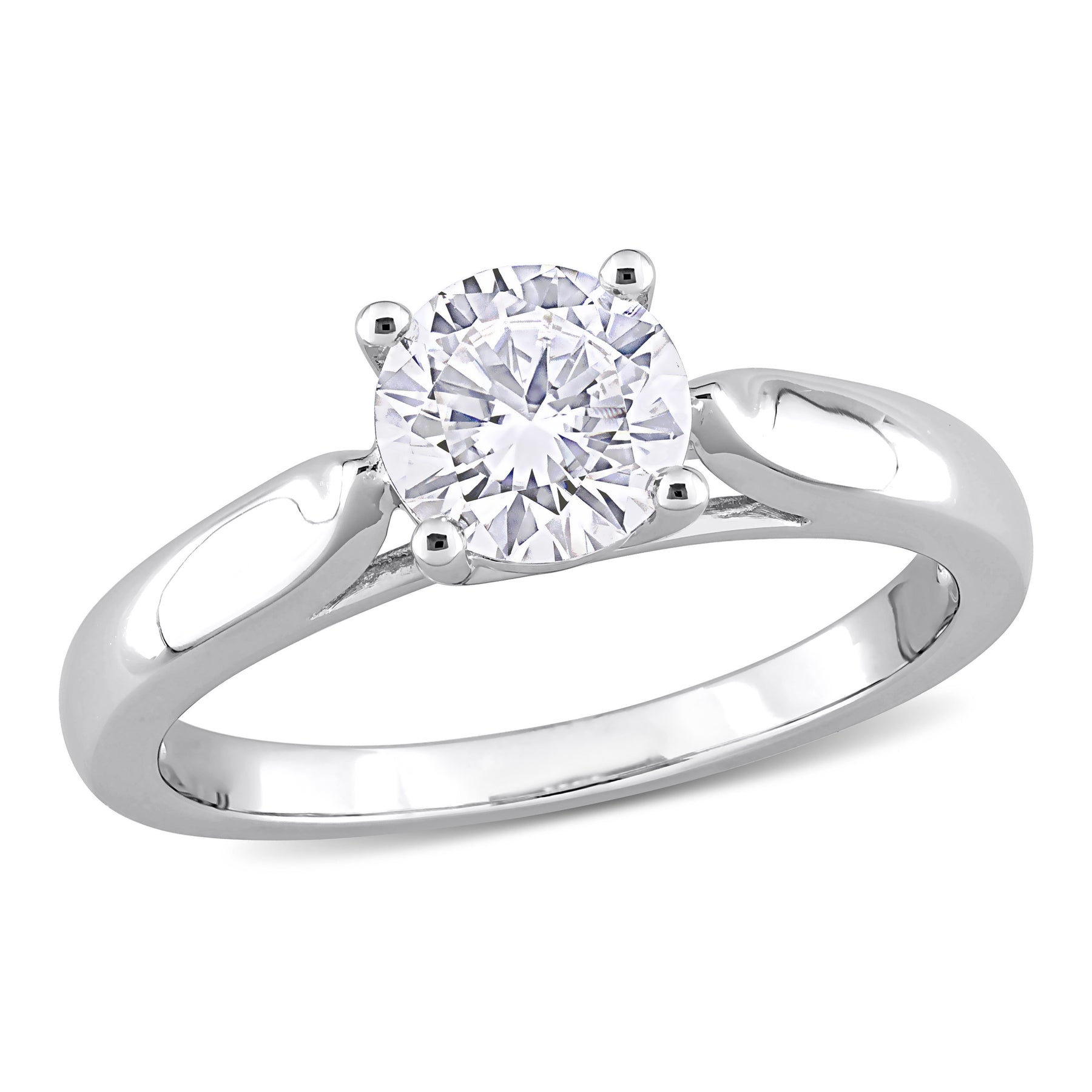 Mimi & Max 1ct DEW Moissanite Solitaire Verlobungsring in Sterling Silber