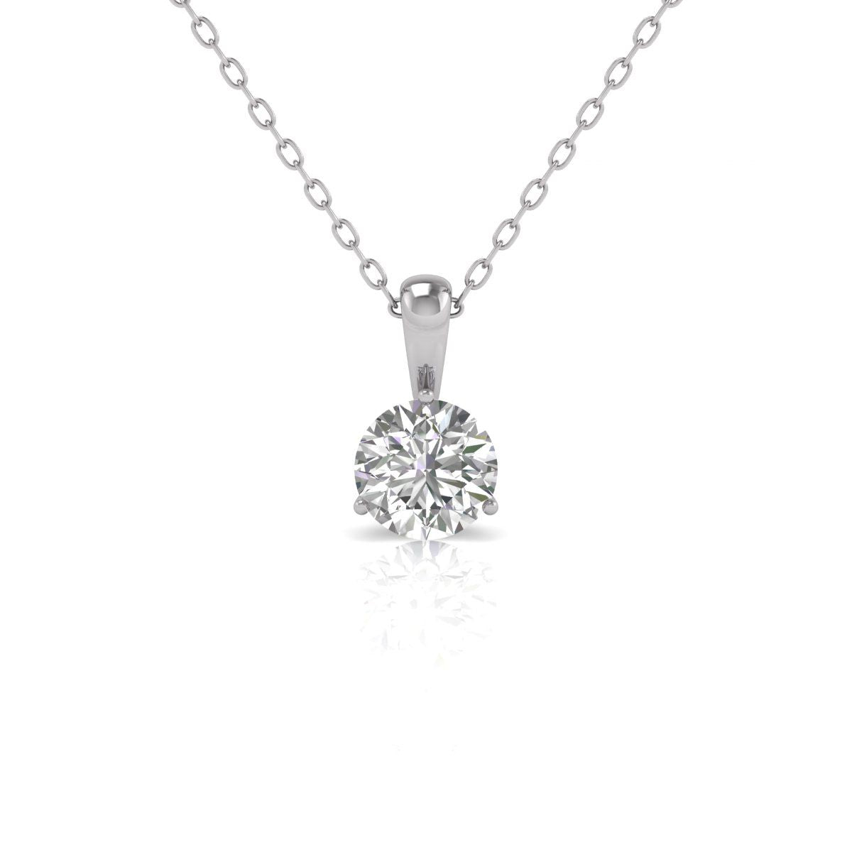 Diana M Lab 14KT WG 1.50ct Drei prond Martini Anhänger