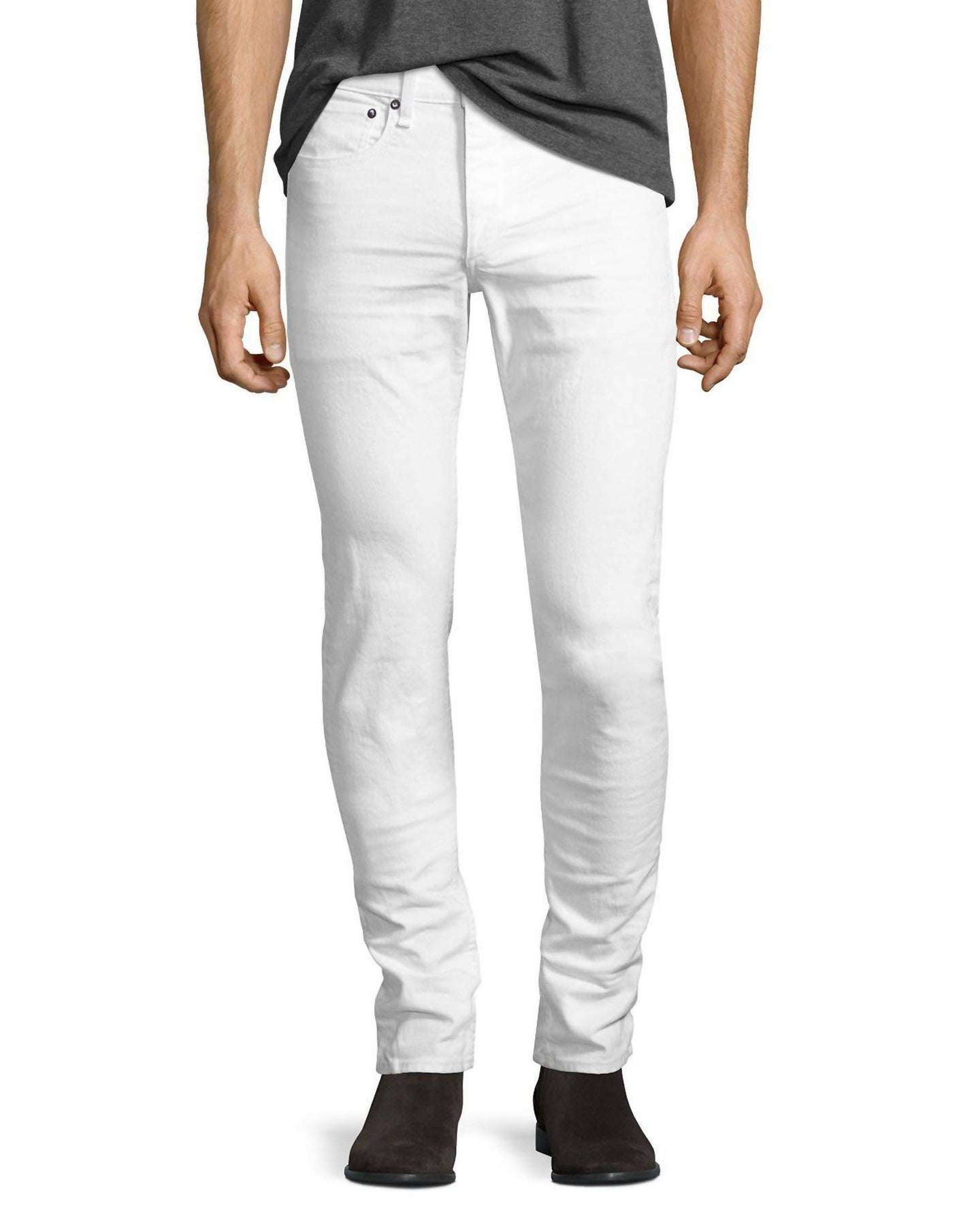 Selvedge Skinny Fit Jean In Aged Weiß
