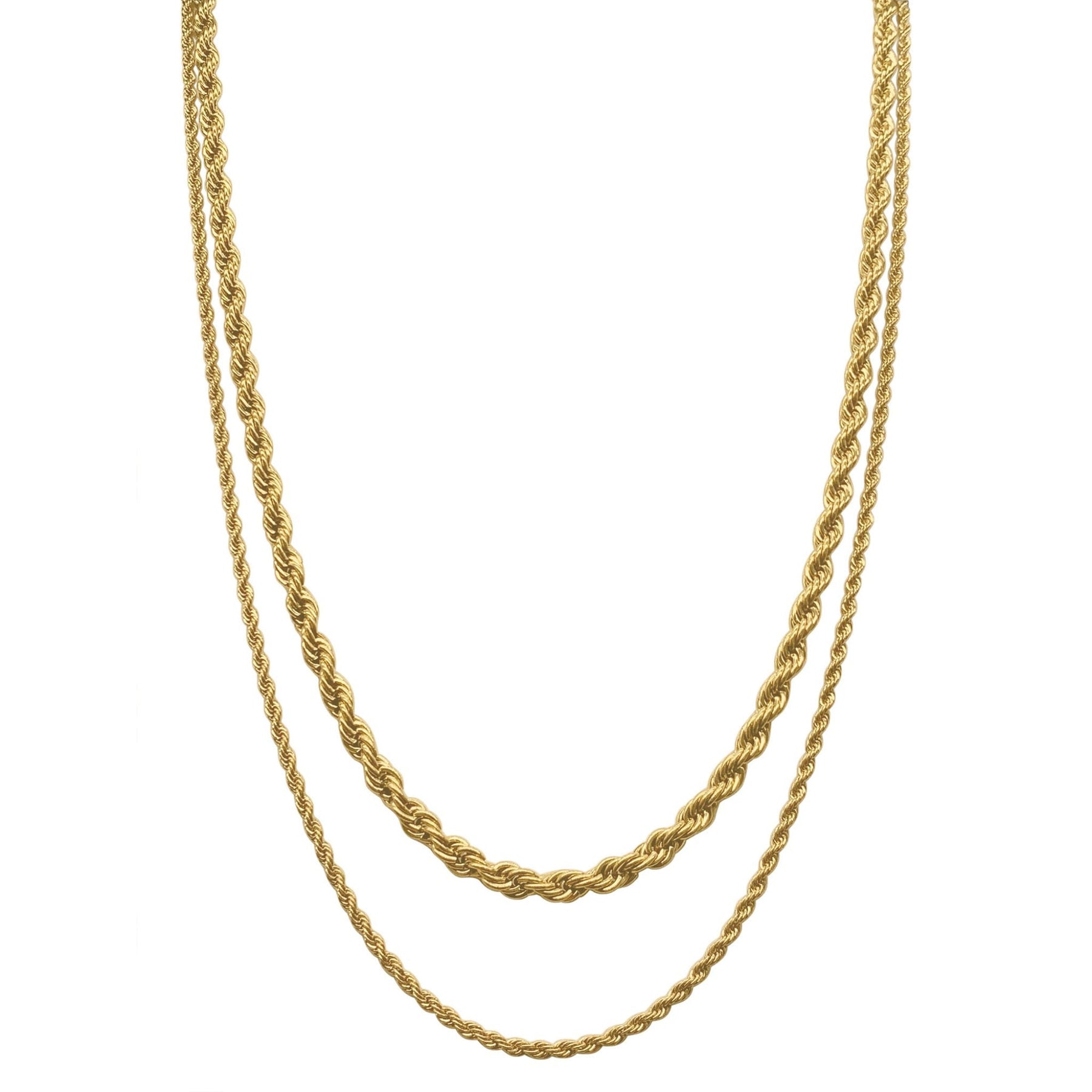 Herren Wasserdicht Seil Kette Set Gold