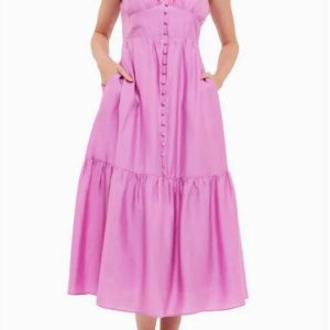Orchid Schleifendetail Maxikleid