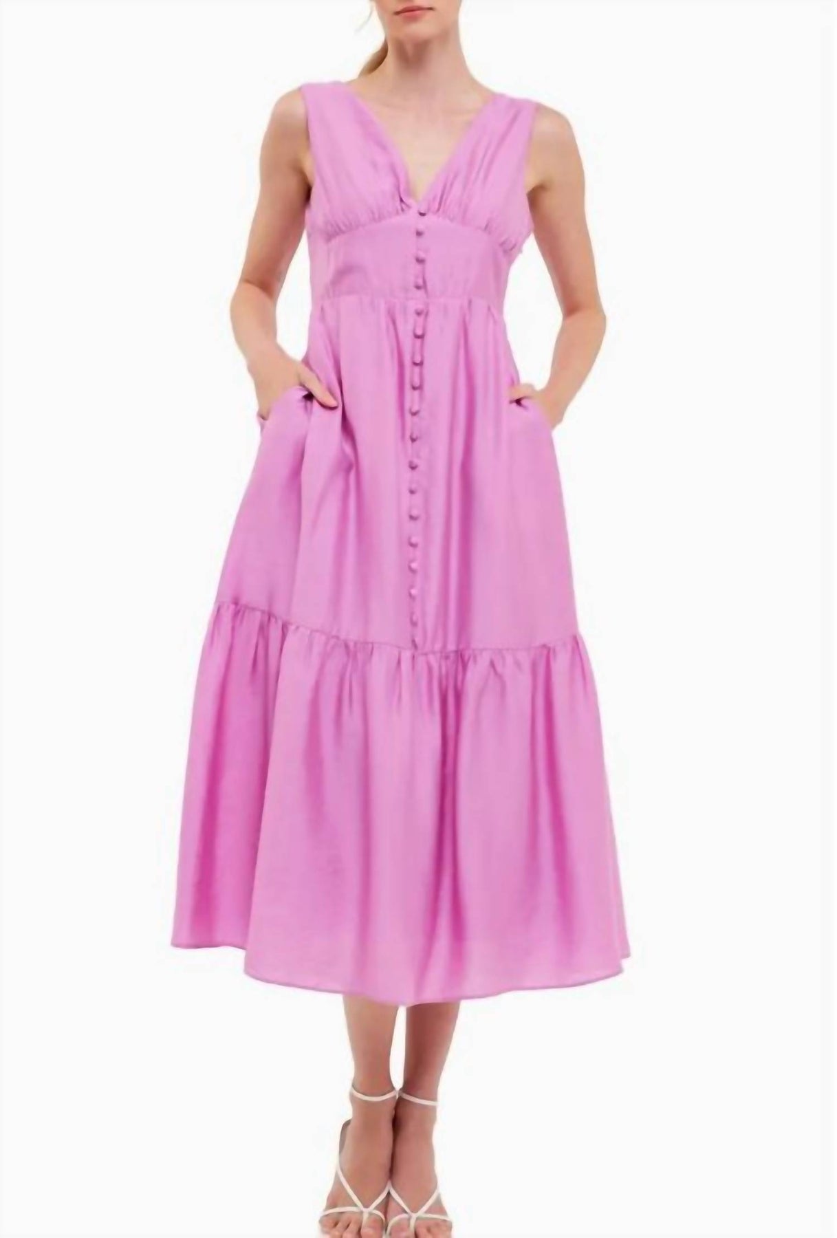 Orchidee Bogen Maxi Kleid