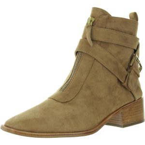 Buckle Stiefeletten aus Kunstleder und Wildleder