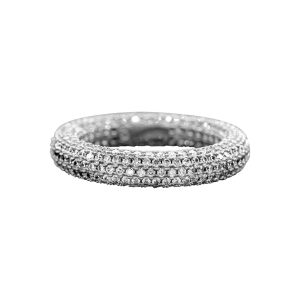 Crystal Eternity Rounded Band Ring Silber