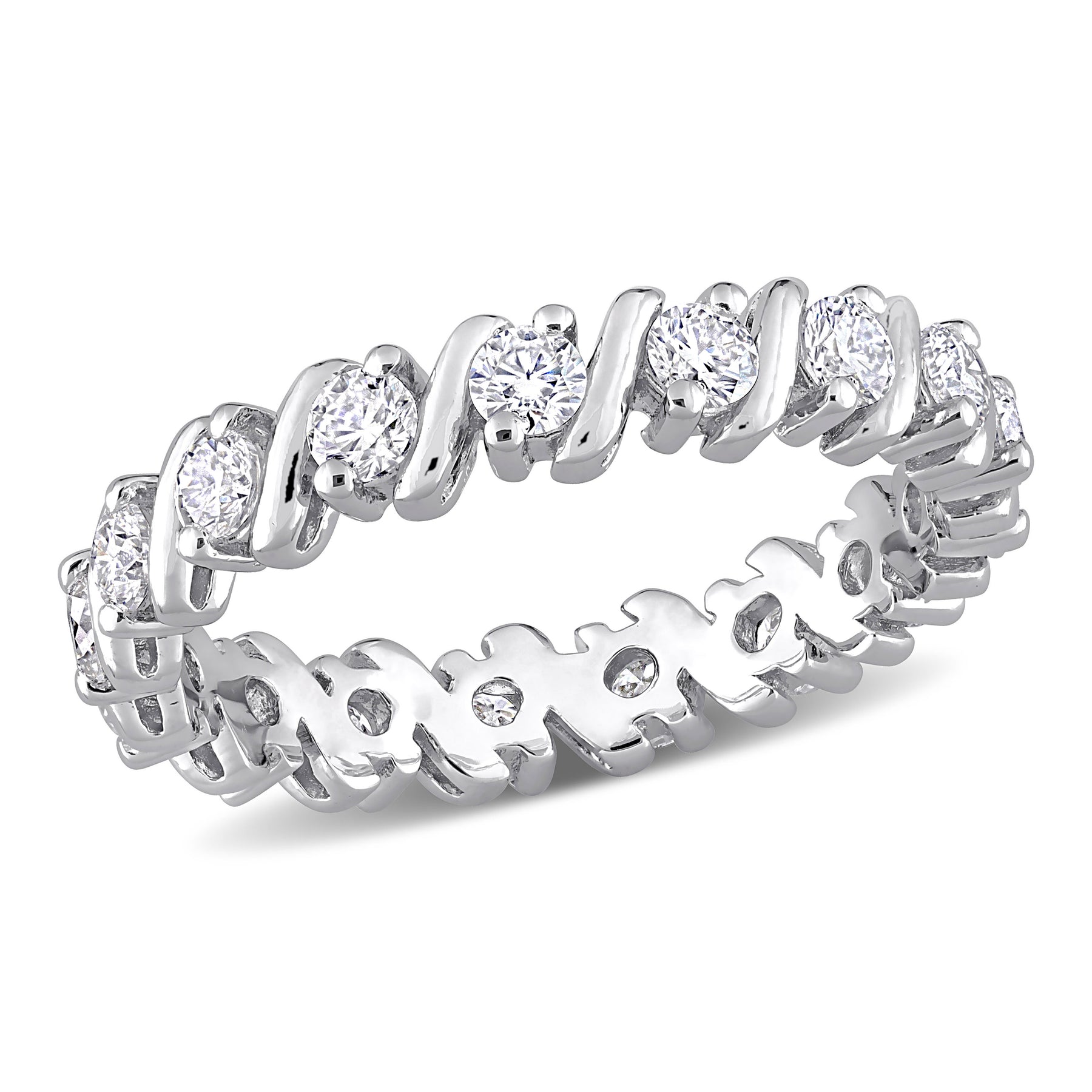 Mimi & Max 1ct DEW erstellt Moissanit Ewigkeit Band in Sterling Silber